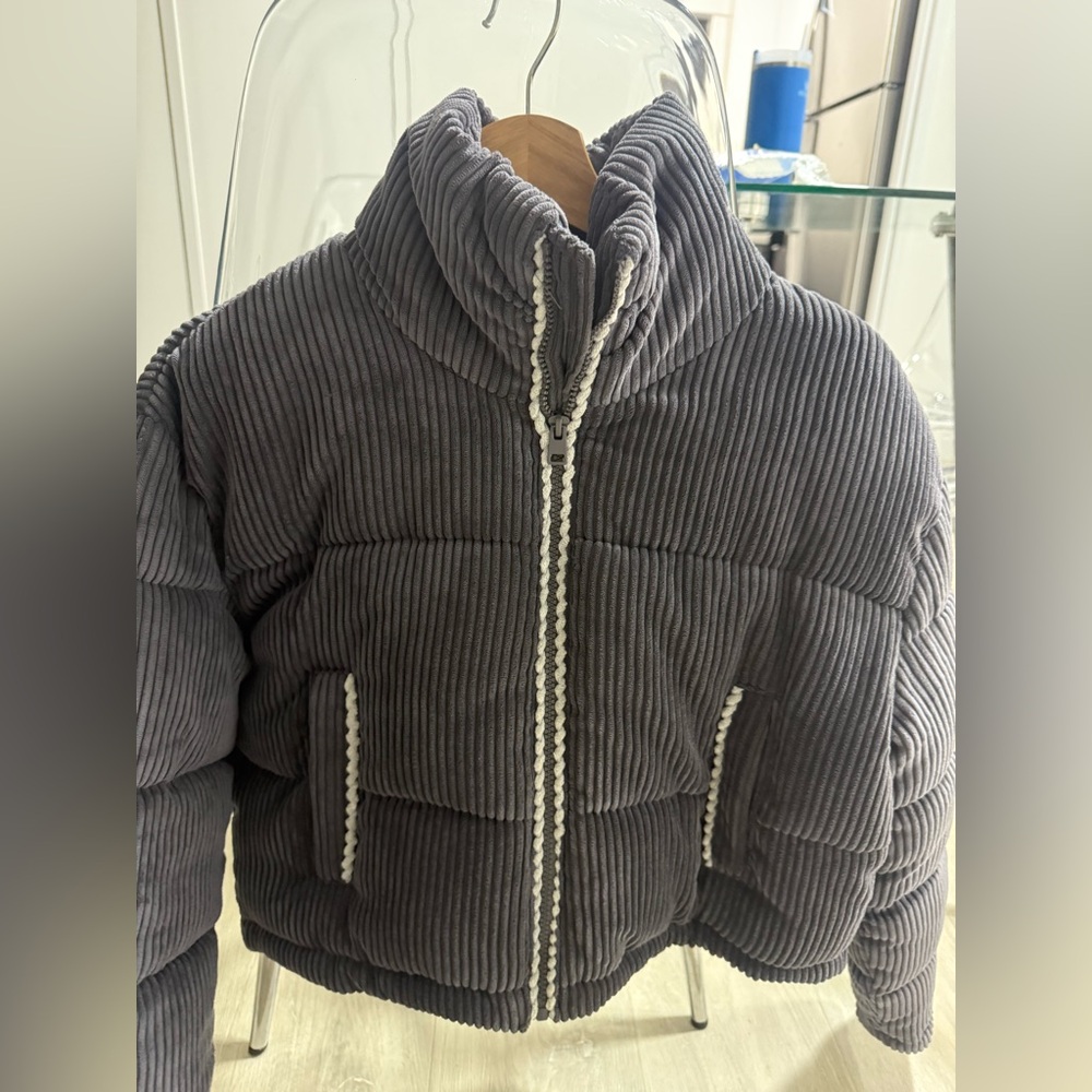 7 for all mankind navy corduroy crop puffer size small great condition